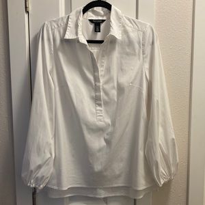 White House Black Market White Blouse Size 8
